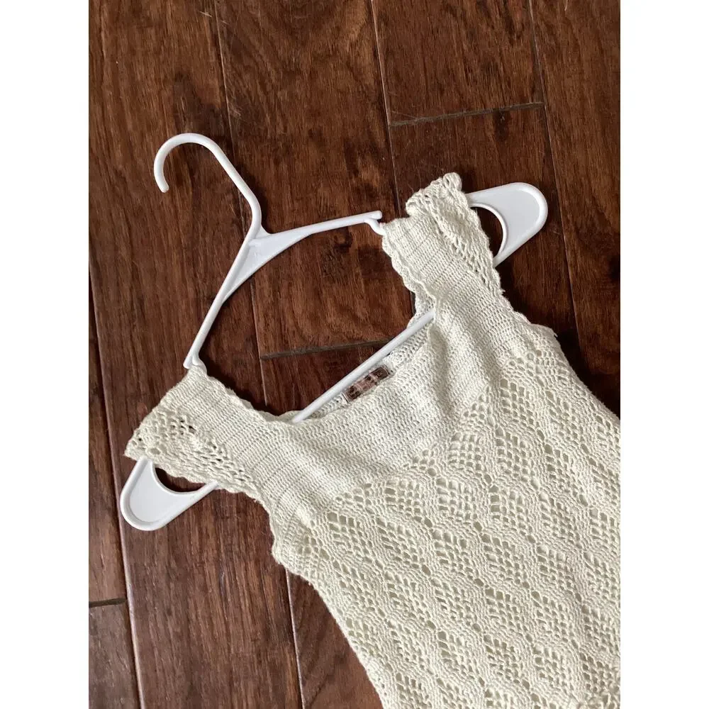 Matilda Jane You and Me Girls Crochet Boho Grace Top Minimalist Ivory Cream SZ 6